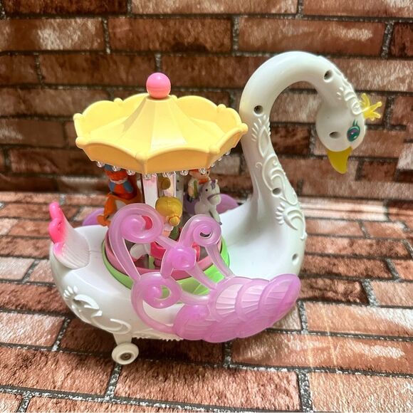 Swan Carousel Toy with Pink and Yellow Accents - Picture 6 of 8